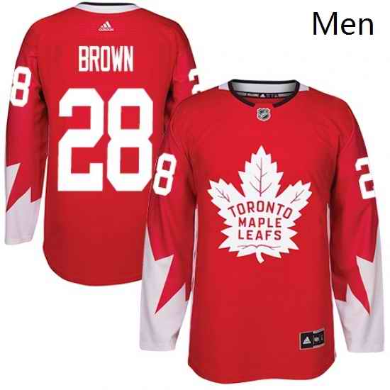 Mens Adidas Toronto Maple Leafs 28 Connor Brown Premier Red Alternate NHL Jersey